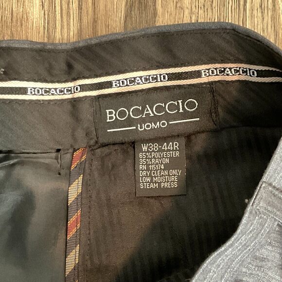 Bocaccio Uomo‎ 44R 38x30 2Pc Dark Gray 3 Button Suit Jacket Pleated Front Pants - Picture 12 of 15
